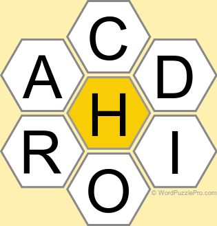 Spelling Bee "Hive" Board for April 5, 2025