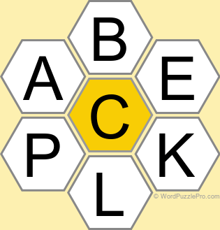 Spelling Bee "Hive" Board for April 10, 2025 Spelling Bee "Hive" Board for April 10, 2025