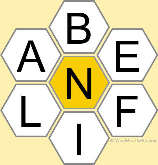 Spelling Bee "Hive" Board for April 19, 2025