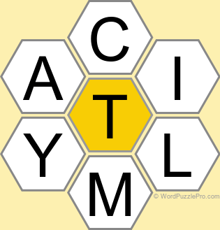 Spelling Bee "Hive" Board for April 25, 2025