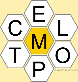 Spelling Bee "Hive" Board for May 1, 2025 Spelling Bee "Hive" Board for May 1, 2025