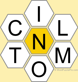 Spelling Bee "Hive" Board for May 7, 2025