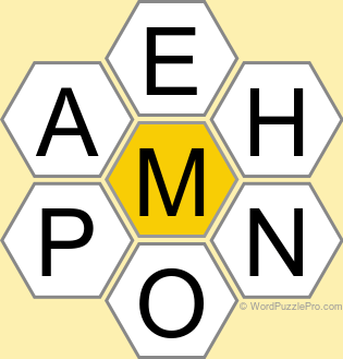 Spelling Bee "Hive" Board for May 10, 2025 Spelling Bee "Hive" Board for May 10, 2025