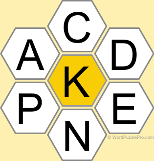 Spelling Bee "Hive" Board for May 11, 2025