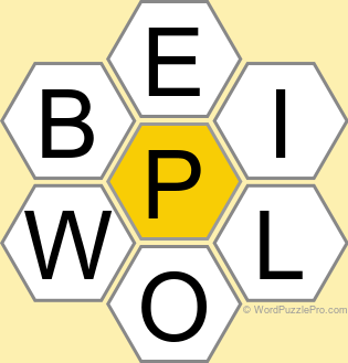 Spelling Bee "Hive" Board for May 16, 2025