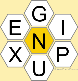 Spelling Bee "Hive" Board for May 24, 2025 Spelling Bee "Hive" Board for May 24, 2025