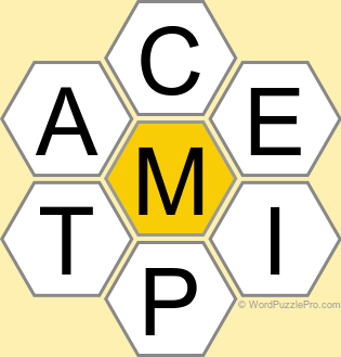 Spelling Bee "Hive" Board for May 29, 2025