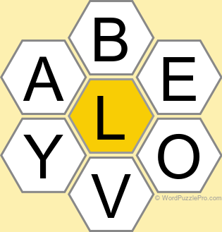 Spelling Bee "Hive" Board for May 31, 2025