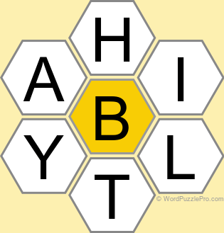 Spelling Bee "Hive" Board for June 9, 2025