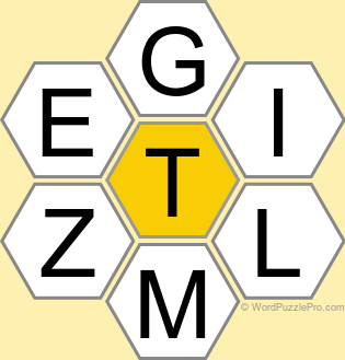 Spelling Bee "Hive" Board for June 10, 2025 Spelling Bee "Hive" Board for June 10, 2025