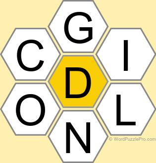 Spelling Bee "Hive" Board for June 12, 2025 Spelling Bee "Hive" Board for June 12, 2025