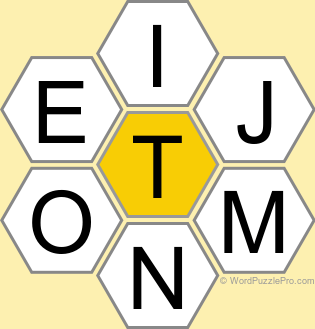 Spelling Bee "Hive" Board for June 22, 2025