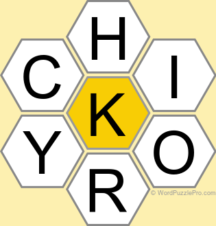 Spelling Bee "Hive" Board for June 23, 2025