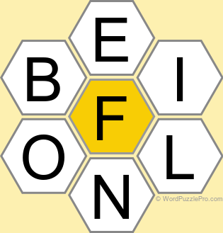 Spelling Bee "Hive" Board for June 25, 2025