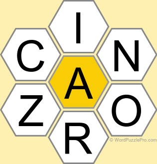 Spelling Bee "Hive" Board for June 26, 2025