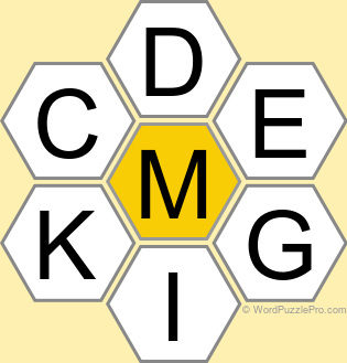 Spelling Bee "Hive" Board for June 27, 2025