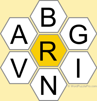 Spelling Bee "Hive" Board for June 29, 2025