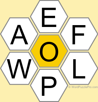 Spelling Bee "Hive" Board for July 11, 2025