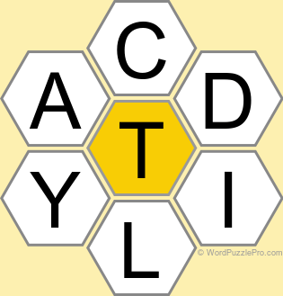 Spelling Bee "Hive" Board for July 17, 2025