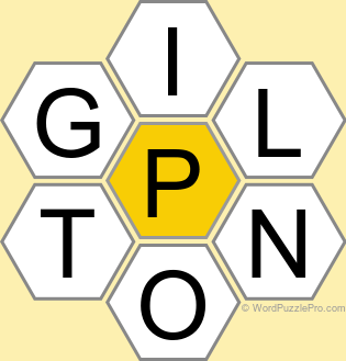 Spelling Bee "Hive" Board for July 20, 2025