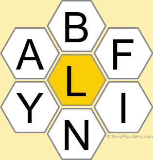 Spelling Bee "Hive" Board for July 24, 2025