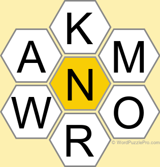 Spelling Bee "Hive" Board for July 28, 2025 Spelling Bee "Hive" Board for July 28, 2025