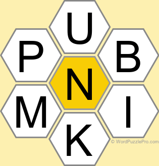 Spelling Bee "Hive" Board for August 5, 2025