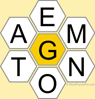 Spelling Bee "Hive" Board for August 10, 2025