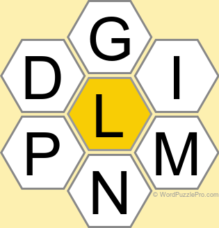 Spelling Bee "Hive" Board for August 21, 2025 Spelling Bee "Hive" Board for August 21, 2025