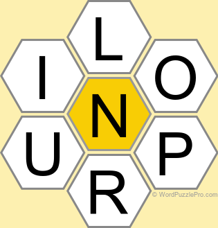 Spelling Bee "Hive" Board for October 9, 2025