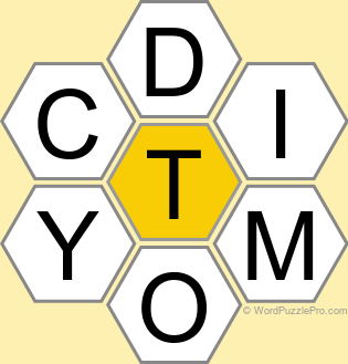 Spelling Bee "Hive" Board for October 13, 2025