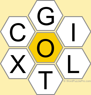 Spelling Bee "Hive" Board for October 22, 2025