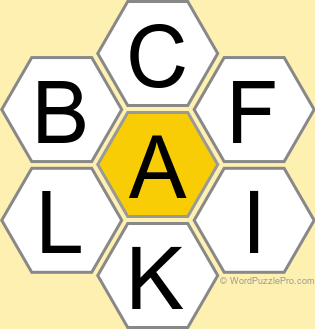 Spelling Bee "Hive" Board for October 23, 2025