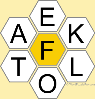 Spelling Bee "Hive" Board for October 25, 2025