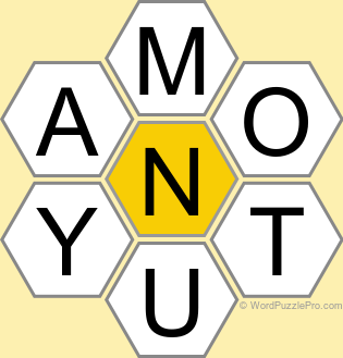 Spelling Bee "Hive" Board for November 5, 2025