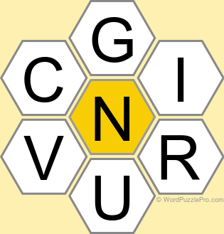 Spelling Bee "Hive" Board for November 17, 2025