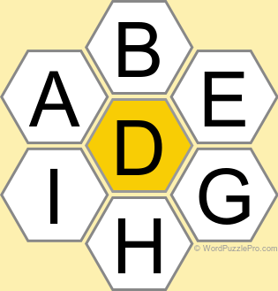 Spelling Bee "Hive" Board for November 19, 2025