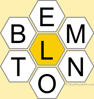 Spelling Bee "Hive" Board for November 23, 2025