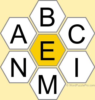 Spelling Bee "Hive" Board for December 5, 2025