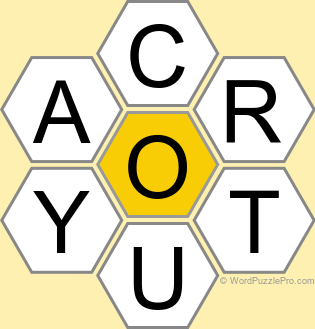 Spelling Bee "Hive" Board for December 6, 2025