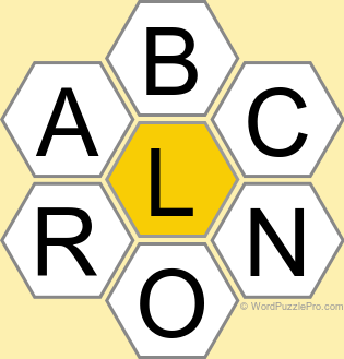 Spelling Bee "Hive" Board for December 9, 2025