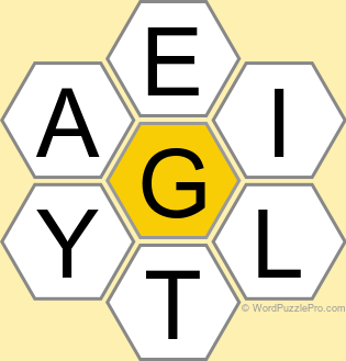 Spelling Bee "Hive" Board for December 10, 2025