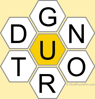 Spelling Bee "Hive" Board for December 13, 2025