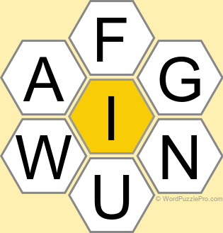 Spelling Bee "Hive" Board for December 15, 2025