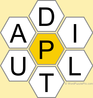 Spelling Bee "Hive" Board for December 17, 2025