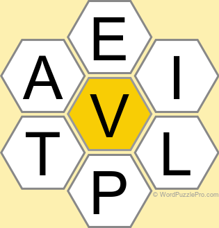 Spelling Bee "Hive" Board for December 19, 2025