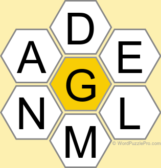 Spelling Bee "Hive" Board for December 20, 2025