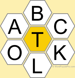 Spelling Bee "Hive" Board for December 21, 2025