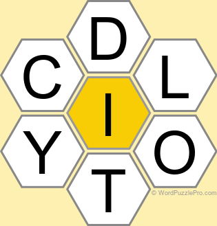 Spelling Bee "Hive" Board for December 23, 2025