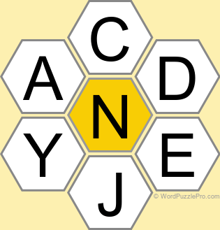 Spelling Bee "Hive" Board for December 26, 2025